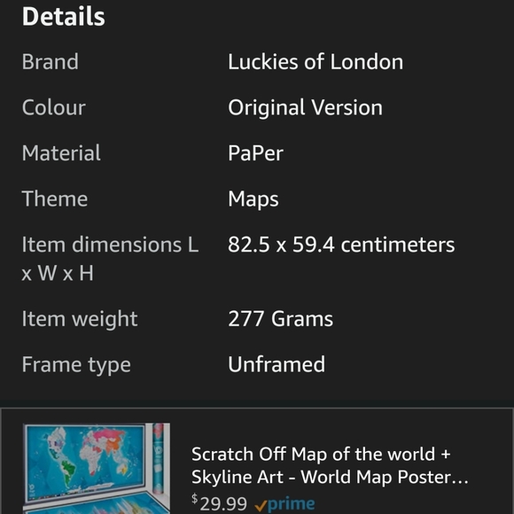 Scratch map. New condition. - Picture 3 of 3